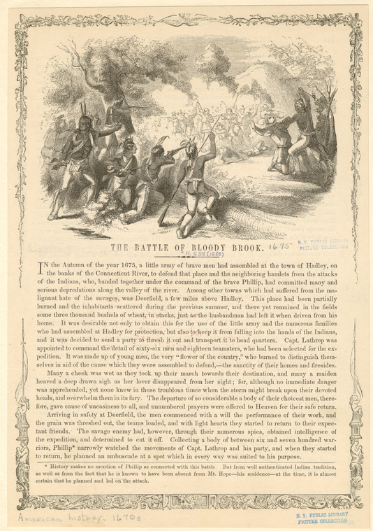 The battle of Bloody Brook NYPL Digital Collections