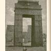 The gate of Ptolemy Euergetes, Karnak.  Showing the pylon of the Temple of Khons beyond.  An avenue of rams leads up to this beautiful gate, which is the most gracely of all the structures at Karnak.