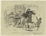 Paul Revere scattering handbills in the villages