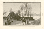 The Nile, from Luxor. The two women in the foreground wear the ordinary black burko', or veil, joined to the head-dress by a piece of cane placed between the eyes.