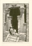 Doorway of a side chapel of the temple of Edfû.  After leaving this chapel the priestly procession ascended the winding stone staircase opposite, which conducts by a series of easy steps to the roof.
