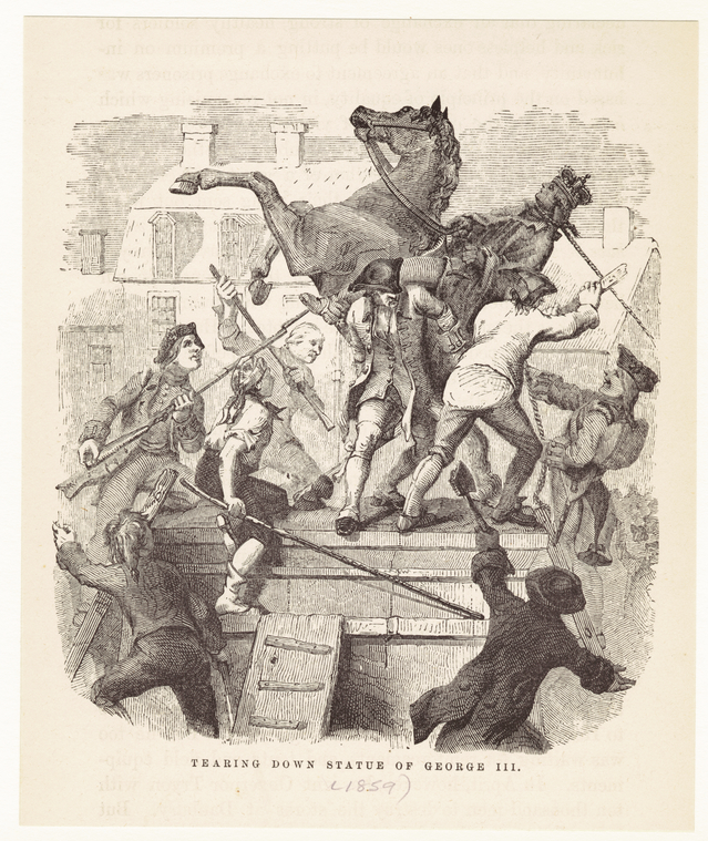 Tearing down statue of III NYPL Digital Collections