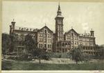School with tower and crosses on roof, New York