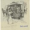 Woman wishing to board horse railroad car, New York City
