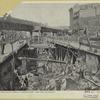 Supporting elevated railroad by extension girder--64th Street and Broadway