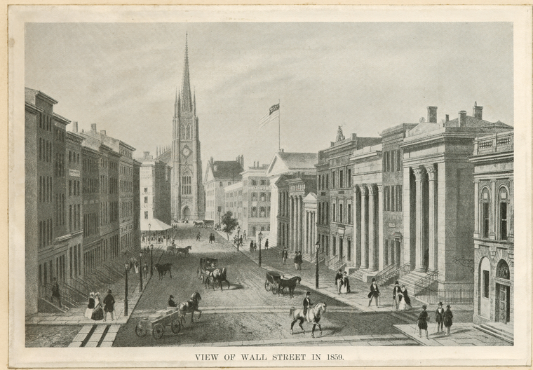 View of Wall Street in 1859 - NYPL Digital Collections