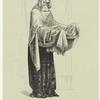 Dame en écharpe ou voile de linon, d'après une miniature du XIVe siècle