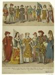 Citizens ; Charles VII ; Men of rank ; Man of learning ; Page ; Herald ; Princes ; Knight of the golden fleece ; Princesses ; Female citizen ; King ; Philipp the Good, Duke of Burgundy