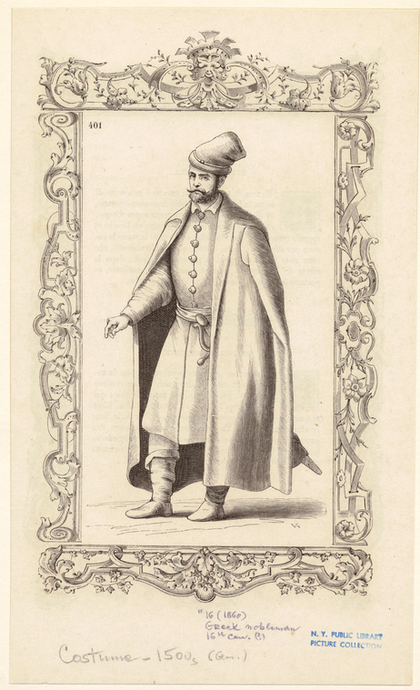 Greek nobleman, 16th cen. (?) - NYPL Digital Collections