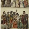 Charles I, his consort and children, with noble men and women ; Charles I with soldiers and chancellor