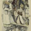 Waitress and her customers at an outdoor table, Munich, Germany, 1822