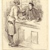African American man at store counter with salesman