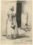 African American woman looking at child