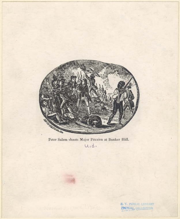 Peter Salem shoots Major Pitcairn at Bunker Hill NYPL Digital Collections