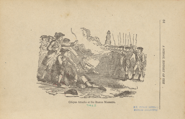 Crispus Attucks at the Boston Massacre - NYPL Digital Collections