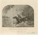 Crossing the river on horseback in the night