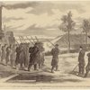 Our colored troops at work -- the first Louisiana native guards disembarking at Fort Macombe [sic], Louisiana