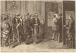 House committee, elected to manage the impeachment of the president, entering the Senate chamber, Washington, D.C