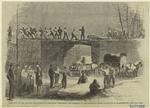 The men of the eighth Massachusetts regiment repairing the bridges on the railroad from Annapolis to Washington