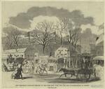 The temporary barracks erected in the park, New York City, for the accommodation of troops
