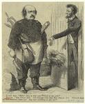 General Benjamin F. Butler holding cleaning supplies and President Abraham Lincoln
