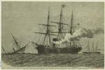 The duel off Cherrourg [sic] between the Alabama and the Kearsarge: the Alabama sinking