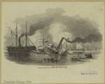 Union gun-boats destroying rebel fleet