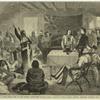 The Indian War in the United States -- the "Sitting Bull" Council at Fort Walsh, British territory, October 1877