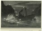 Lieutenant Hobson sinking the Merrimac in the channel of Santiago Harbor