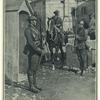 British and Italian sentries in an Italian town near the front
