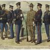 [Ca]valry, private ; Hospital Corps, private, first class ; Signal Corps, sergeant ; Infantry, private ; Coast Artillery Corps, sergeant ; Quartermaster corps, sergea[nt]