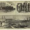 Fort Sumter -- side toward Charleston ; Negro recruits at Charleston ; Long dock at Hilton Head -- landing of recruits from Charleston