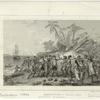 Boucainville abordant à Taïti (iles Marquises)