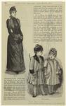 Winter costumes for women and children, United States, 1890s