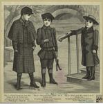 Cape overcoat for boy from 10 to 12 years old ; Suit for boy from 7 to 9 years old ; Coat for boy from 4 to 6 years old