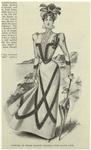 Costume of white batiste trimmed with black lace