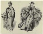 A useful visiting gown ; A gown and cape of cloth trimmed with velvet