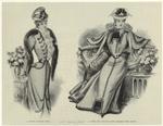 A useful visiting gown ; A gown and cape of cloth trimmed with velvet