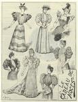 Women in various styles of dresses, France, 1890s
