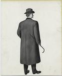 Man in overcoat and hat, back view, United States, 1901s
