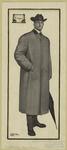 Man in coat holding an umbrella, 1901s