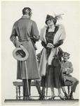 Man and woman standing and facing each other, United States, 1916