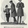 Men wearing overcoats and woman, United States, 1910s