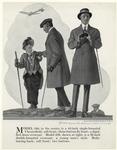 Men wearing overcoats and woman, United States, 1910s