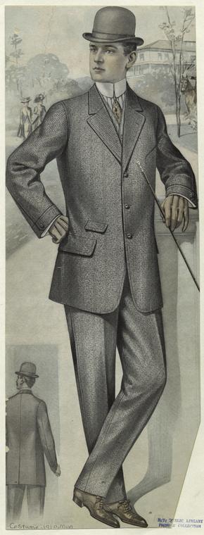 Man in suit, outdoors, 1910s - NYPL Digital Collections