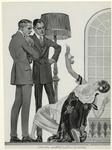 Men watching a woman dance, 1910s