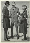 Men talking to a woman in military uniform, 1910s