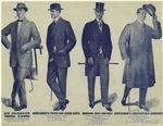 Our celebrated tropical clothing ; Gentlemen's tweed and serge suits ; Morning coat and vest ; Gentleman's Chesterfield overcoat