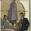 Woman in lavender coat and young man in navy jacket, United States, ca. 1922