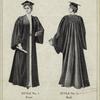 Woman in graduation cap and gown, front and back view